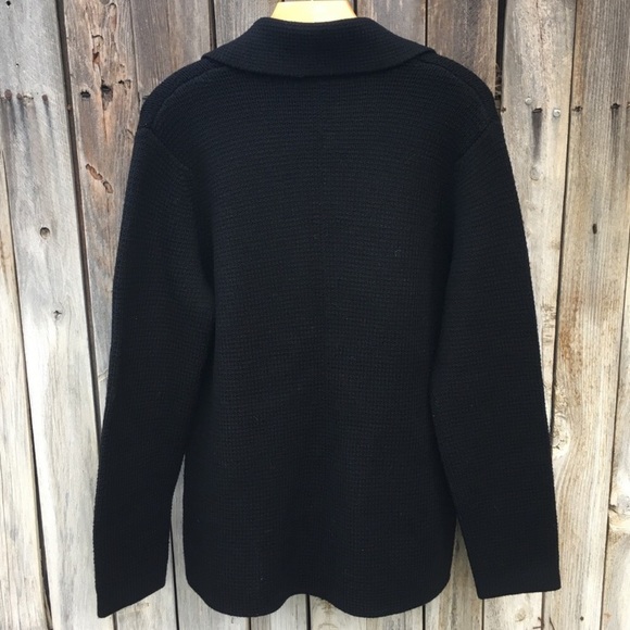 TSE Chunky Knit Cardigan Merino Wool Black XL - Picture 7 of 14